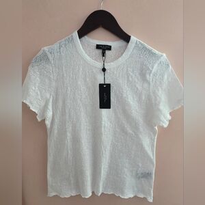 Rag & Bone Women's White Gemma Jacquard Floral T-shirt